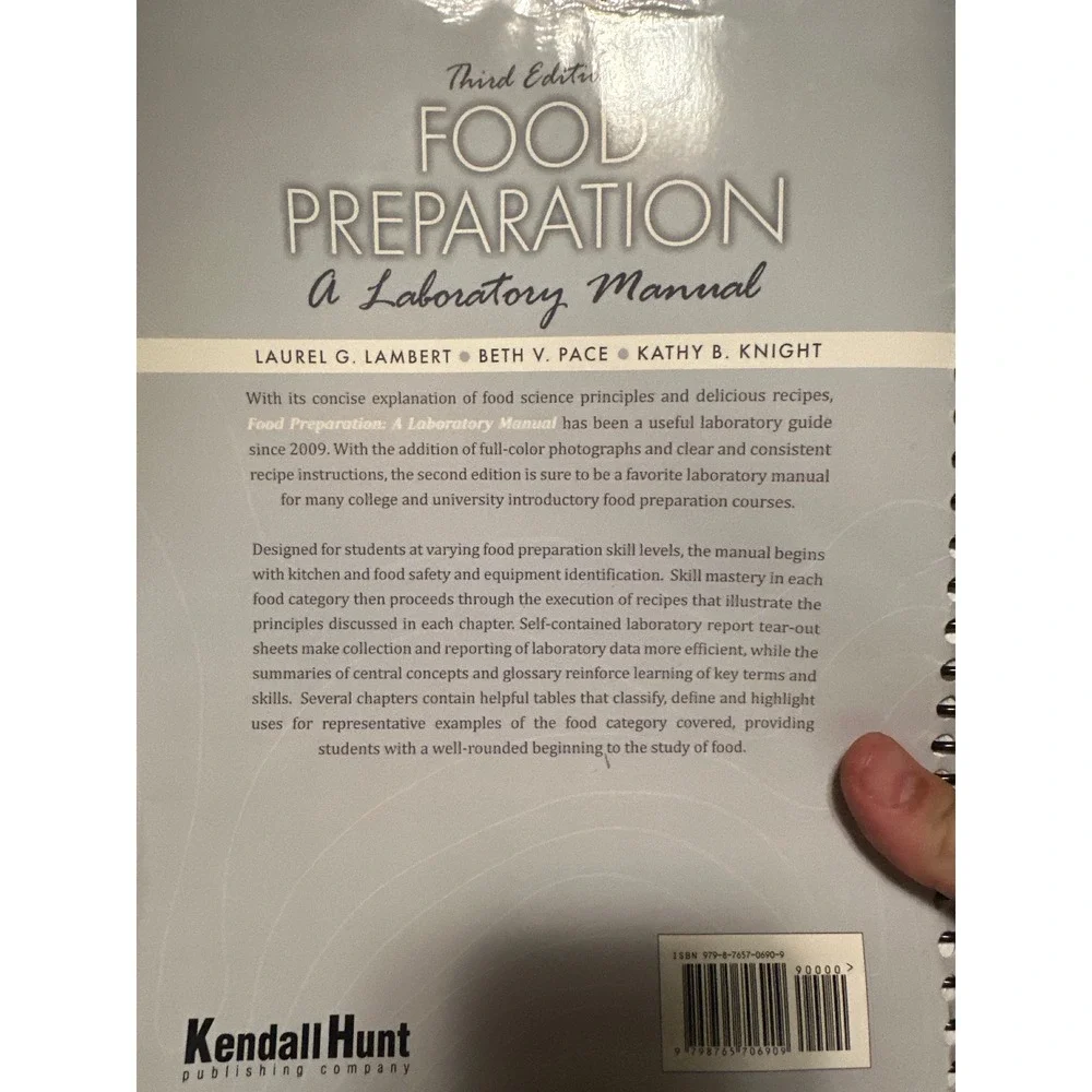 Food Preparation A Laboratory Manual 3rd Edition Lambert Pace Knight Textbook
